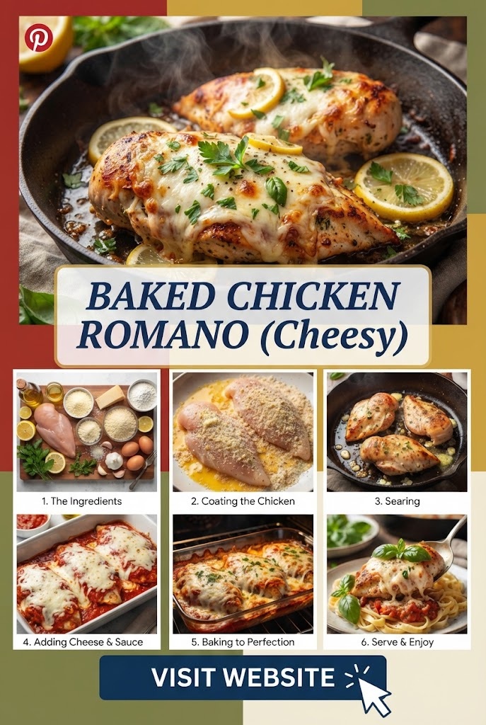 Baked Chicken Romano (Cheesy)