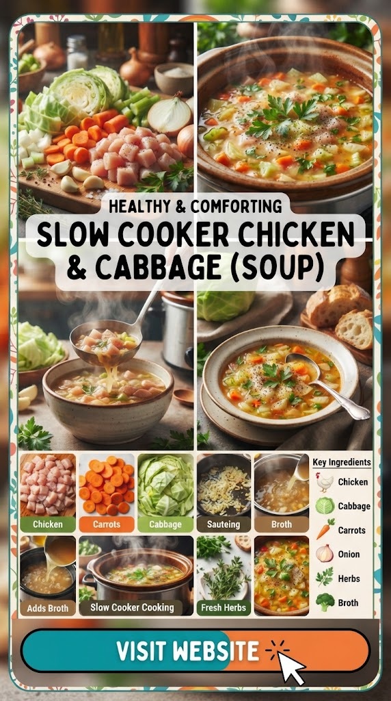 Slow Cooker Chicken and Cabbage (Soup)