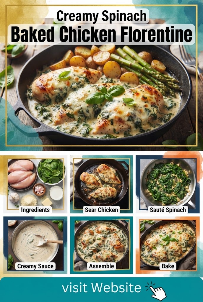 Baked Chicken Florentine (Spinach)