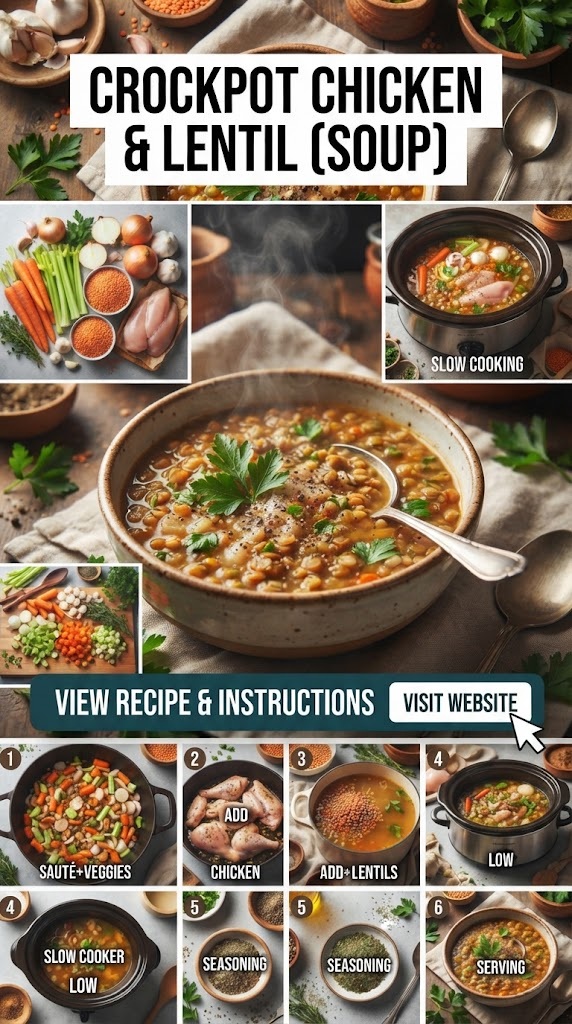 Crockpot Chicken and Lentil (Soup)