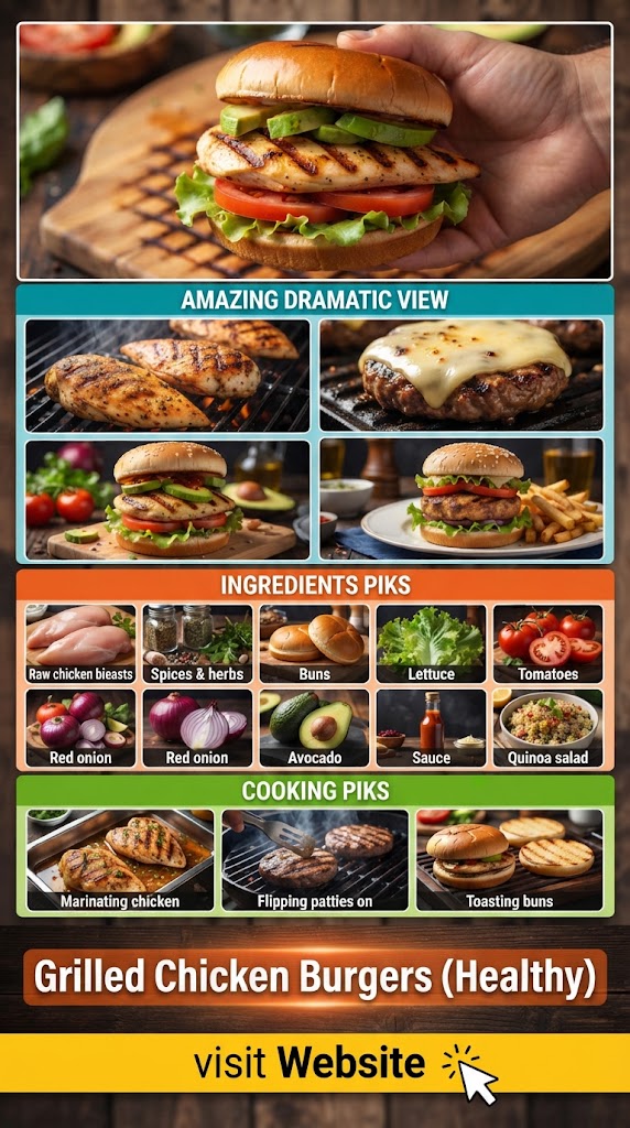 Grilled Chicken Burgers (Healthy)