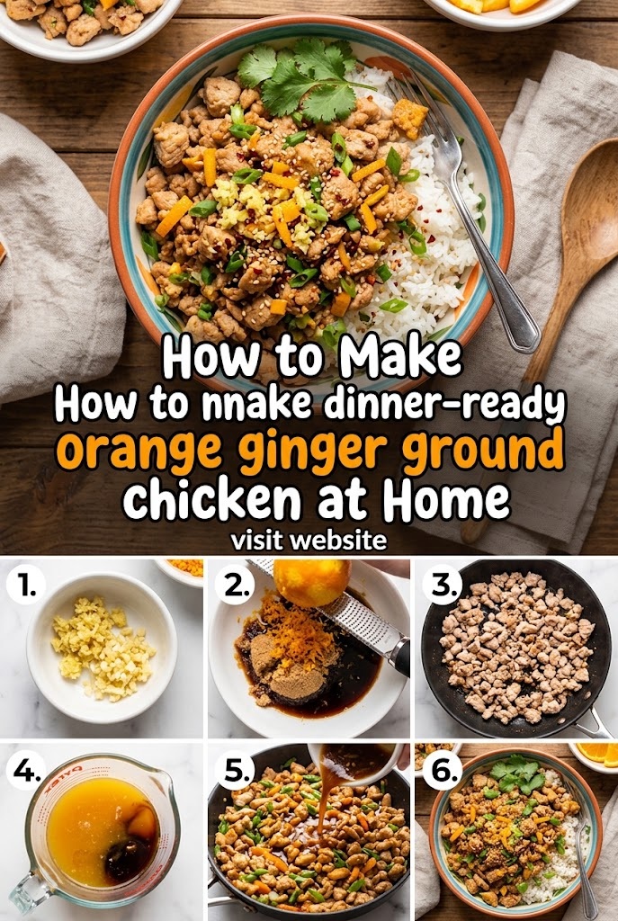 How to Make dinner-ready orange ginger ground chicken at Home