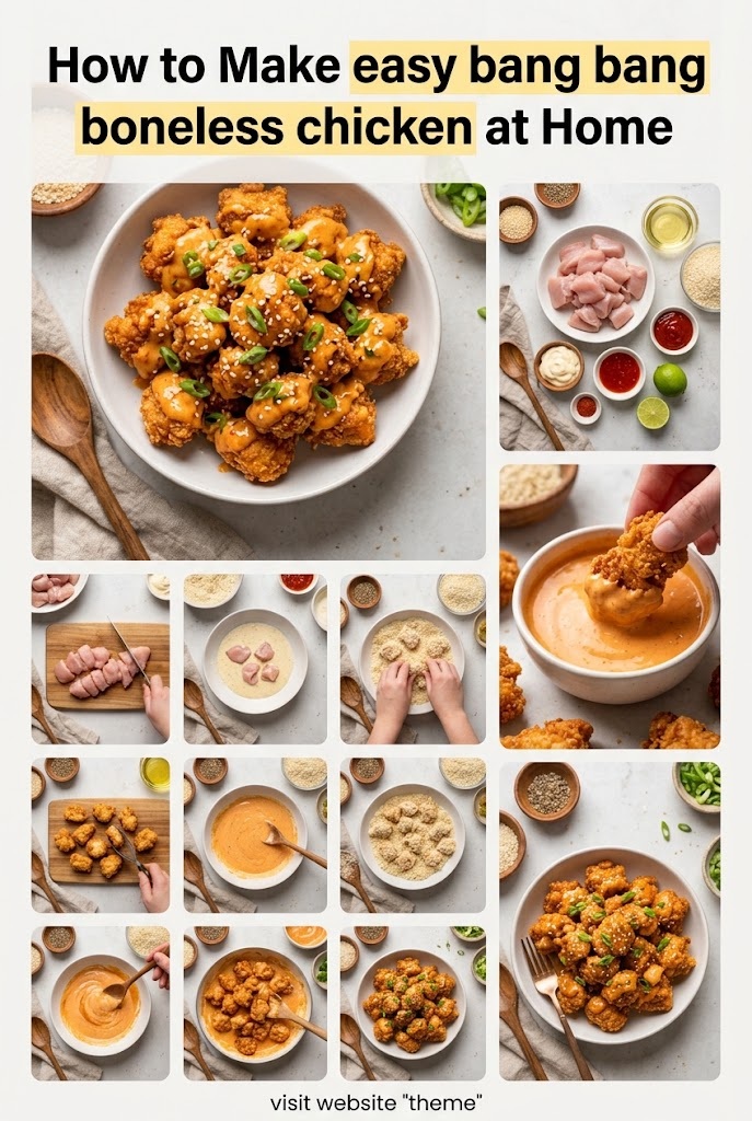 How to Make easy bang bang boneless chicken at Home